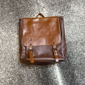 Elegant Brown Leather Women's Backpack